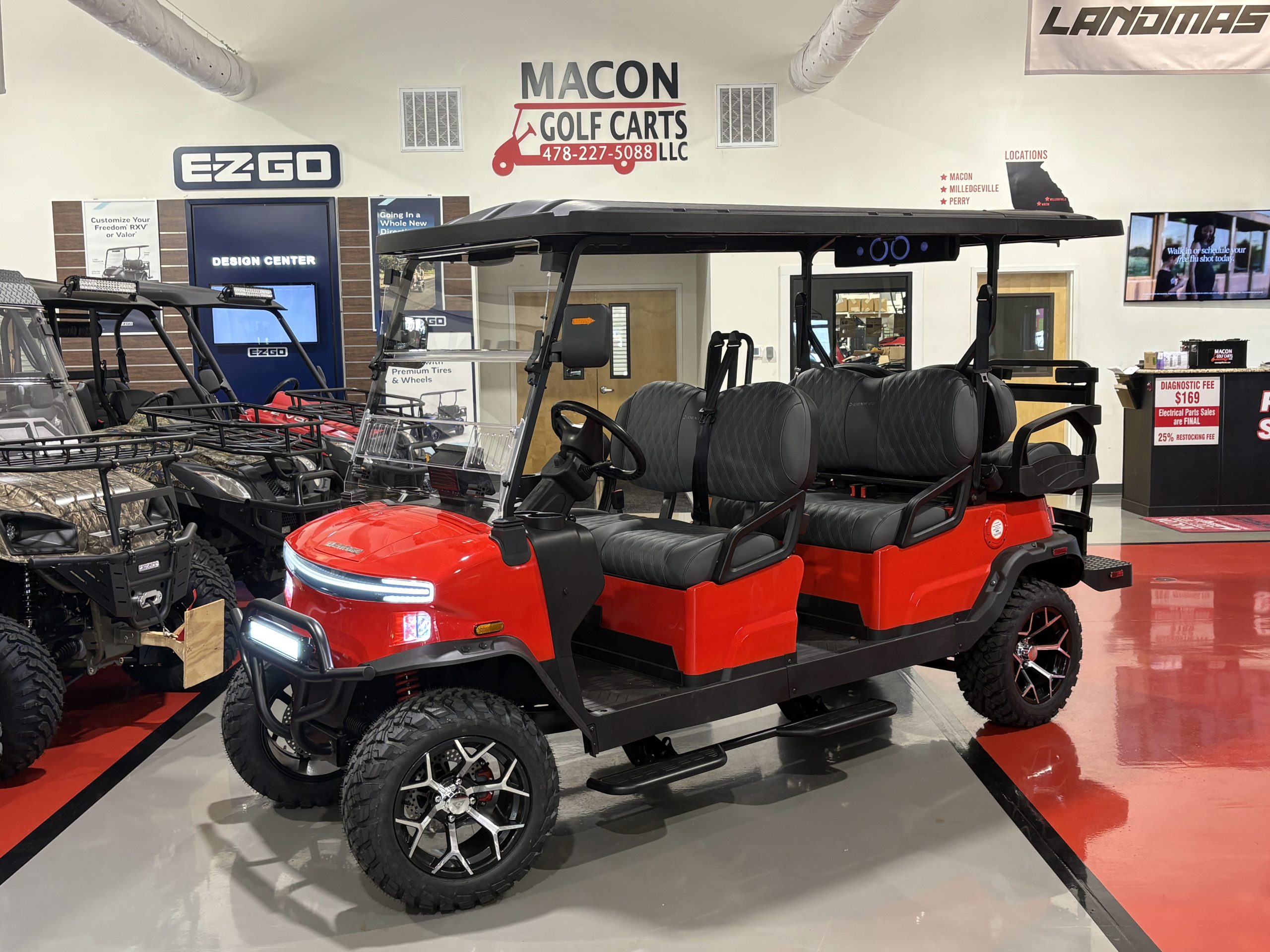 ！MS66！デンマーク クローネ 2026 Denago Rover XL 6 Lithium 6-Passenger - Red - Macon Golf Carts